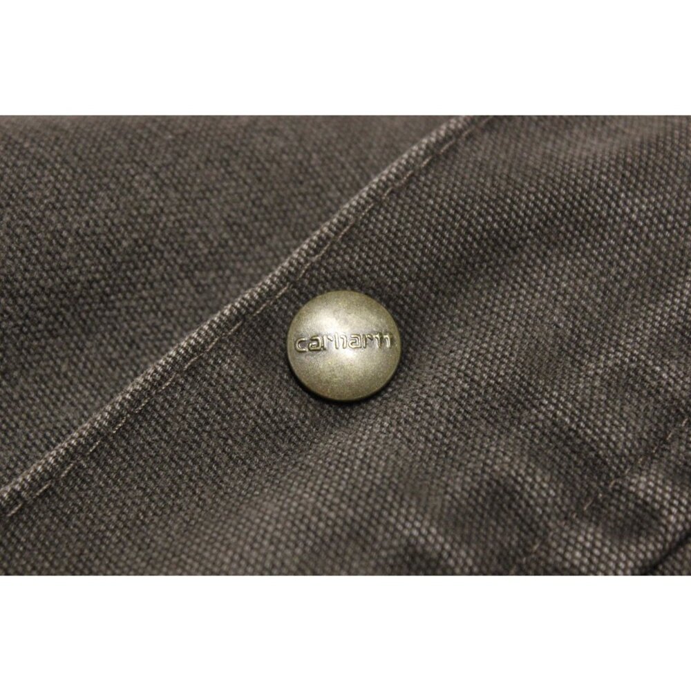 Carhartt men's vintage moss sandstone wash quilt lined long barn chore coat - Picture 13 of 14